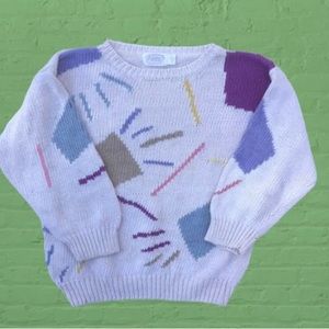 Vintage 80’s Retro Graphic Geometric Sweater by Fizzi